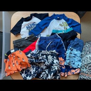 Toddler swim trunks and rash guards